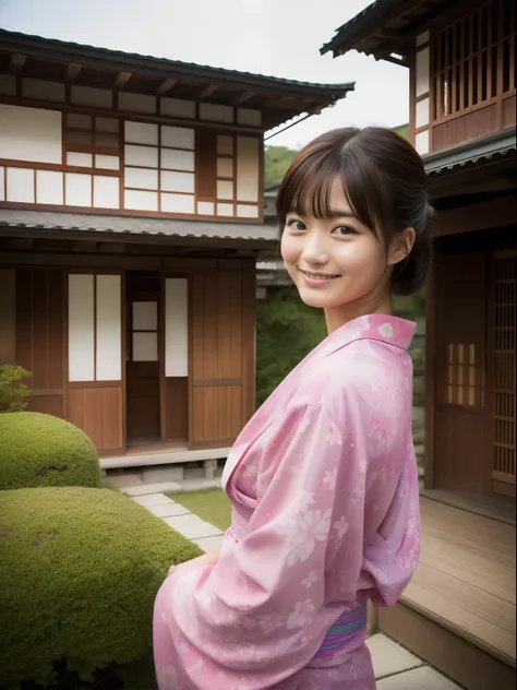 Beautuful Women、age19 、body shot、80mm、Yukata、Japanese houses