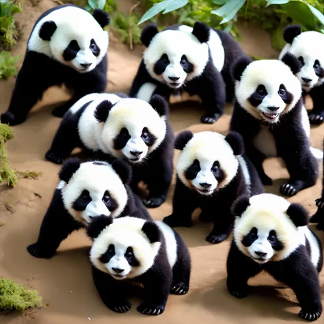 Laughing pandas