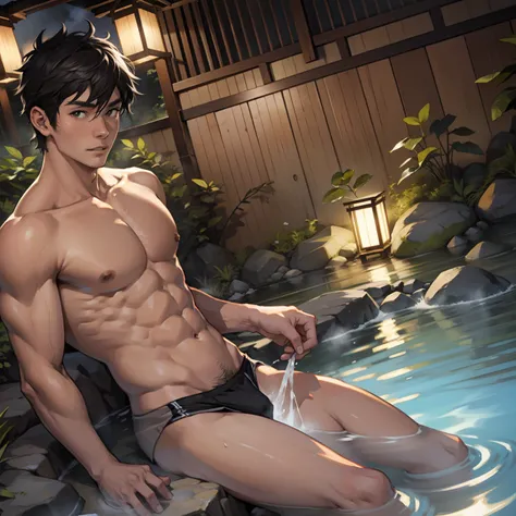 Two boys，hot onsen，Raised sexy