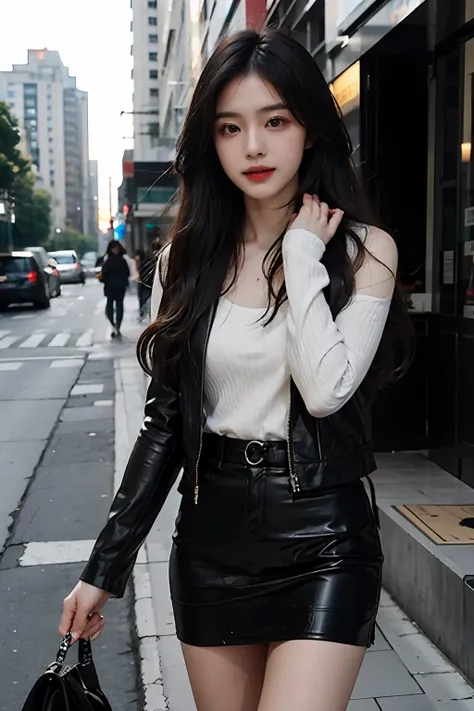 Amy Lynn (Lin Meilin / Lin Meilin)
Taiwanese female influencer in her early 20s。Black hair straight hair。a miniskirt、Skeletal Wave。charisma。