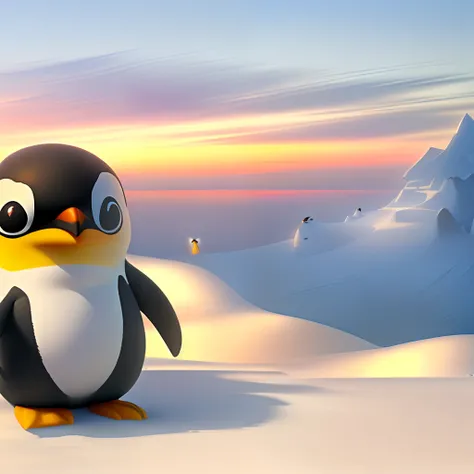 Penguins standing on a snow-covered hill, penguin, Penguins 0, HD wallpaper, Pingu, Fat Penguin Unity Asset, penguin, wallpaper - 1 0 2 4, Anthropomorphic penguins, beautiful wallpaper, animated movie still, animated movie, 3D Animated Movies, so cute, ama...