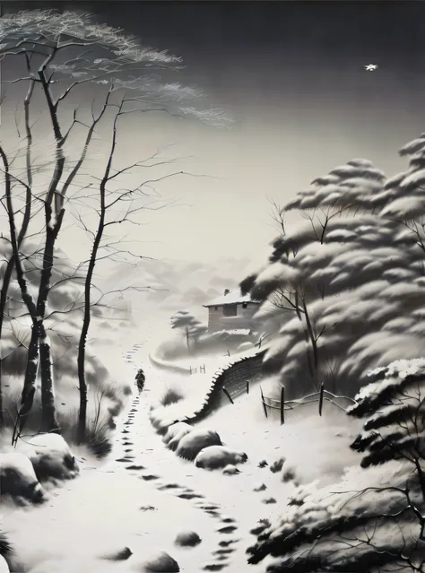 Image of Alphard，Walk alone on snowy roads, inspired by Franz Sedlacek, author：Shen Shizhen, korean artist, author：Yi Renwen, inspired by Yeong-Hao Han, inspired by Grzegorz Domaradzki, inspired by Kim Hong-do, inspired by Byeon Sang-byeok, inspired by Hua...