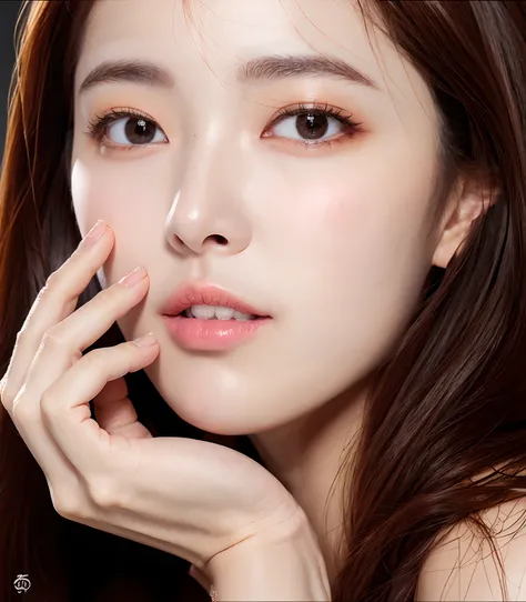 korean girl, (photo realistic:1.4),(masterpiece, 4K, best quality, ultra detailed),studio shoot,pictorial,photography,realistic eyes, Ultra-Detailed Face, Detailed Lips, normal hand, glossy lips, glossy face