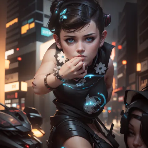 Change background cyberpunk handsome girl . realistic face,8k,ultra realistic,