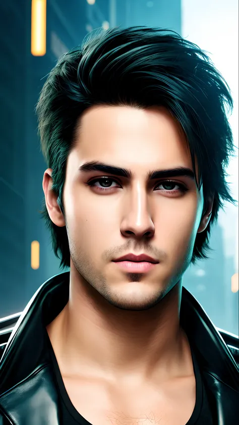 Change background cyberpunk handsome boy.realistic face. 8k. Ultra realistic.