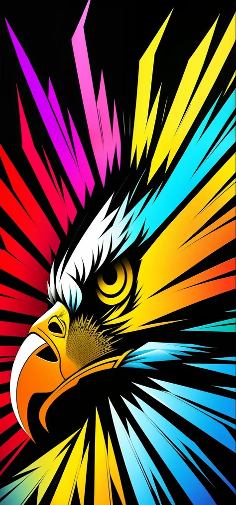 Impresionante arte vectorial, Creative design , Aquila , Arte de Eagle Line, Color design, Full of color - Eagle