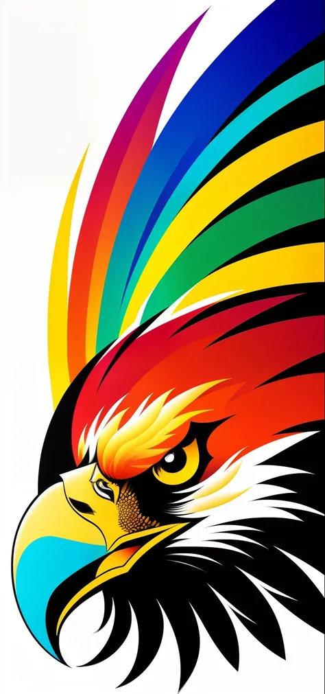 Impresionante arte vectorial, Creative design , Aquila , Arte de Eagle Line, Color design, Full of color - Eagle, para logotipo de las letras (HCR: 1.7)