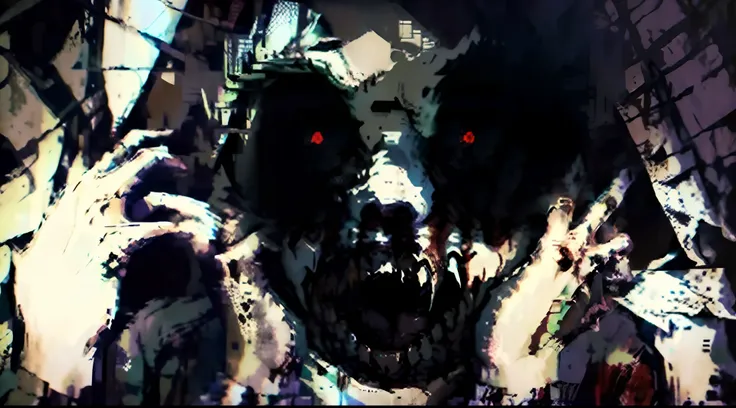 Create a chilling horror figure illustration of a man. Capture the eerie and unsettling essence of horror as you depict the man in a menacing and haunting pose. Focus on portraying elements that evoke fear, such as dark shadows, twisted features, and an ov...