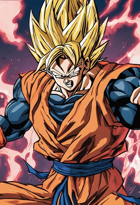 Vegetto Super Saiyan Transformation Arms Crossed 3d anime realistic