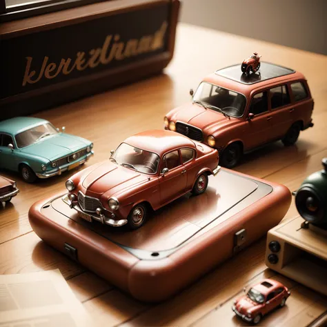 Retro、antique、Toys、on desk、Dazzling、ren、icons、1 red car