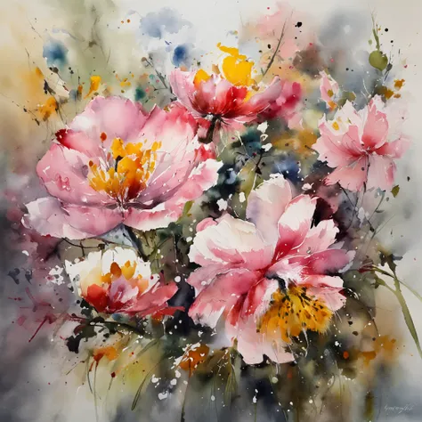 florals、 unreal enginee 5, Cinematic, low angle photo, Motion Blur, depth of fields, Perfect color. Influence of Karel Appel and Jeremy Mann, Lots of dramatic and threatening scenes, ultra-detailliert, Beautiful, insanely detaileda, Intricate details, Edit...