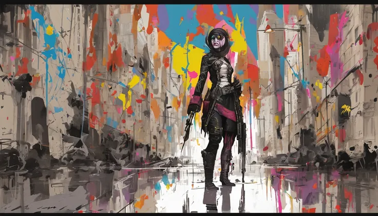 (((masterpiece))), ((best quality)), detailed, professional lighting, (((Ultra Detailed))),absurdres,(((incredibly absurdres))), 1girl, solo,(goth punk),character design,concept art,looking at viewer, standing, straight-on,thighhighs, medium breasts,