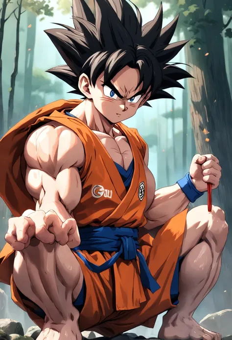 Dragon Ball Goku，Great ape, full body portrait，of a real，Facial features are carefully depicted，Realistic skin texture，Dark style，depth of fields，high light，Real light，Ray traching，oc rendered，Hyper-realistic，best qualtiy，8K，Works of masters，super-fine，Det...