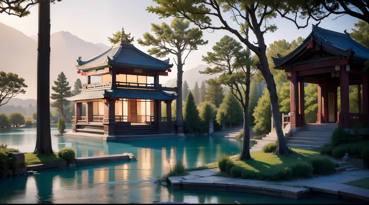 lake，mont，pavilion，the ancients，the tree，china-style