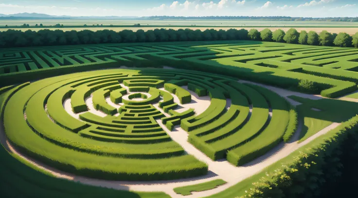 large maze on field