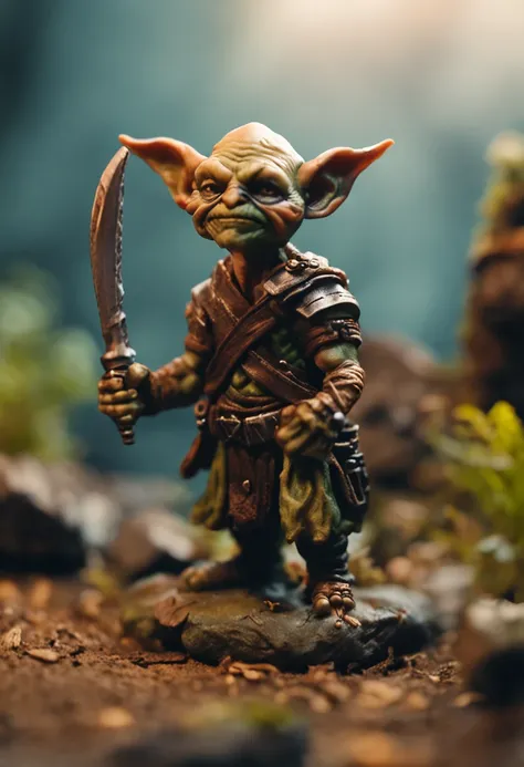 view from above mageknight miniature  goblin figurine