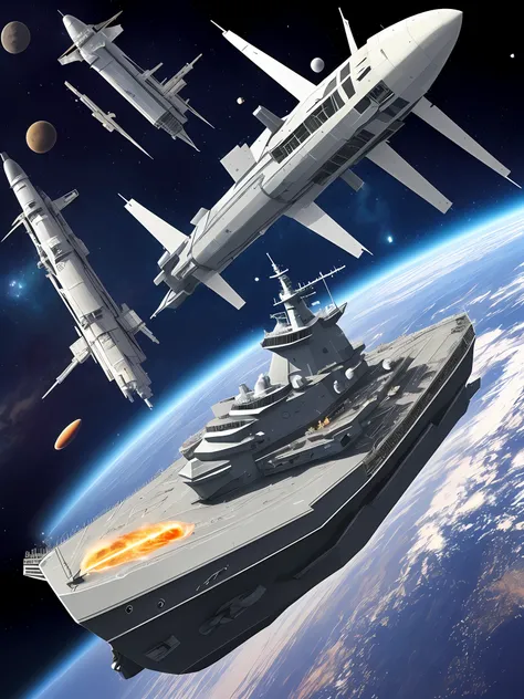 Future warships in outer space