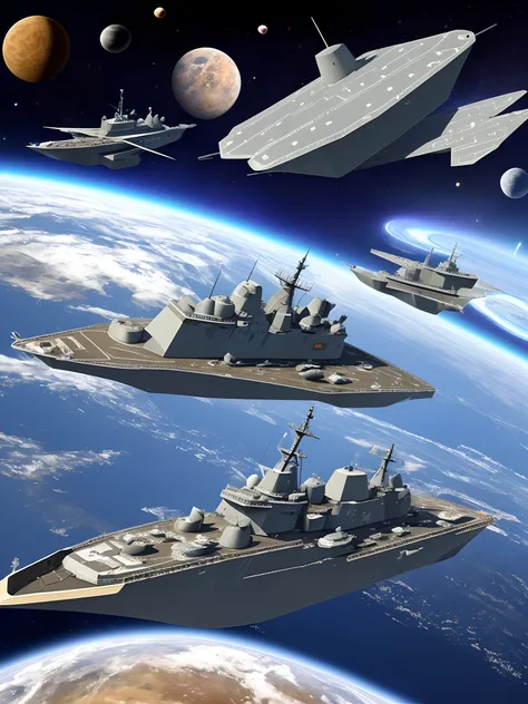 Future warships in outer space