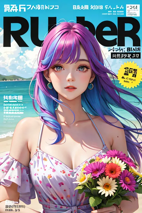 Masterpiece, Superb Style, Summer Dress, Colored Hair, Outdoor, Magazine Cover, Upper Body,