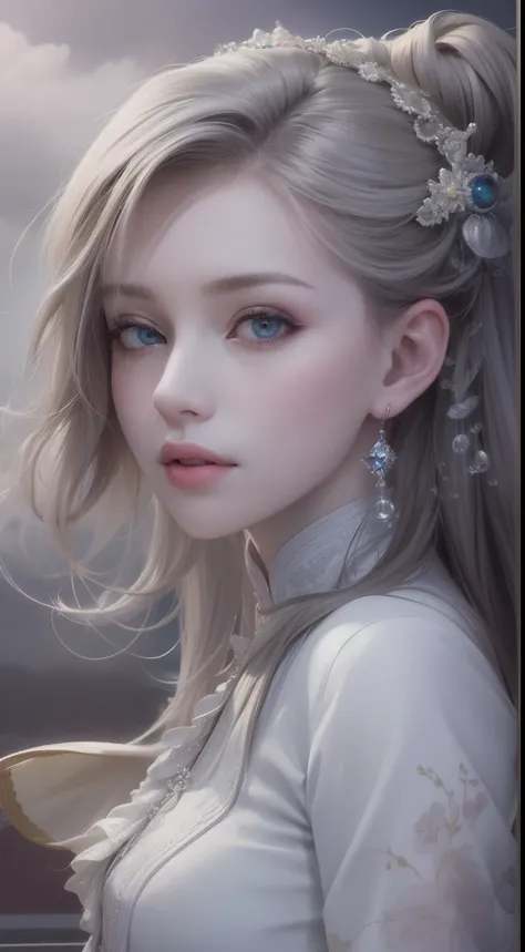 (very detailed cg unity 8k wallpaper, masterpiece, best quality), best illumination, insanely beautiful, floating, girl in white...