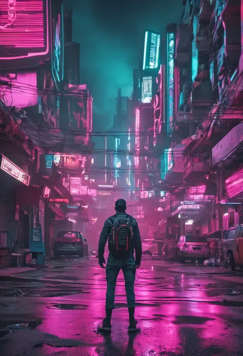 um ser humano dentro de um universo cyberpunk, cabos de energia, em um universo cyberpunk, estilo cyberpunk, RAW, realist phoyo, cinematografic, analogue, 8K UHD, DSLR, alta qualidade, grain of film, fujifilm XT3, arte de rutkowiski e argerm, cinema, adobe...