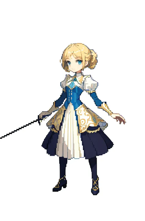 masterpiece, top quality, best quality), pixel,pixel art, 1 girl, fleur delacour, fullbody