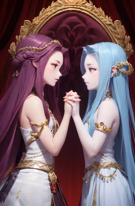 Queen Medusa and Yunyun clasped their hands together