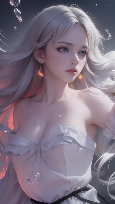 (very detailed CG unity 8k wallpaper, masterpiece, best quality), best illumination, insanely beautiful, floating, girl in white wuxia suits, blue eyes, multicolor hair (silver: 1.3 + red: 1.2 + purple + yellow: 1.3 + green: 1.3), beautiful face, too many ...