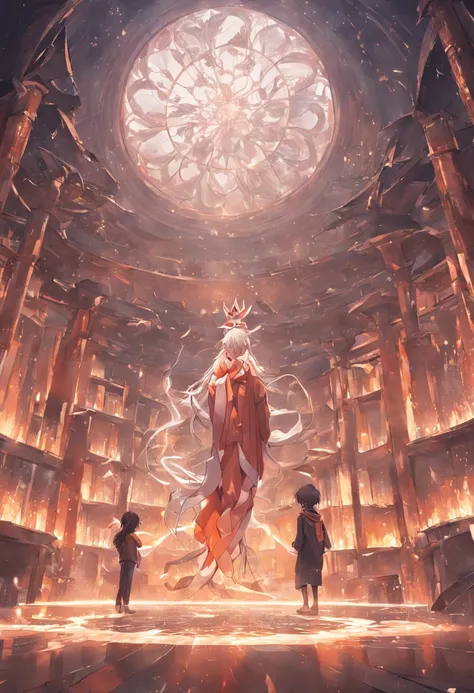 In a palace of knowledge, the library，Two huge sculptures stand out in the center of the room。The first sculpture is the embodiment of idealism，It is like a burning flame，flowy、Abstract and mysterious。The sculpture does not have a definite shape，It is like...