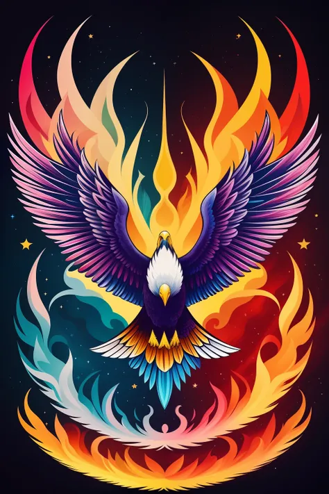 Impresionante arte vectorial, Creative design , Aquila , Arte de Eagle Line, Color design, Full of Color - Eagle Wings of Fire: 1.7) , escena de fondo nebulosa