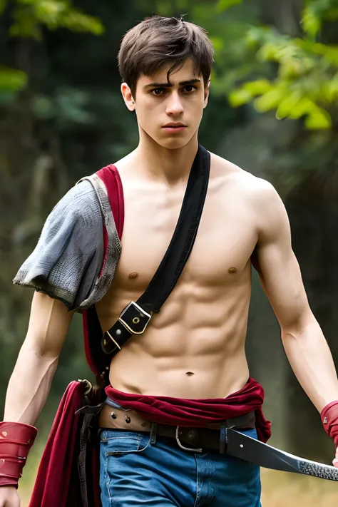 Carrying a sword，The male protagonist who is covered in injuries