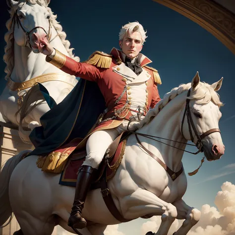 Napoléon Bonaparte on top of his great Legendary horse