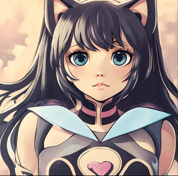 Two-dimensional girl showing breasts, cat ears, shy,