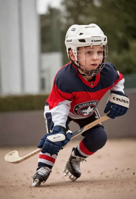 Little-known hockey players play hockey in a ball and tights