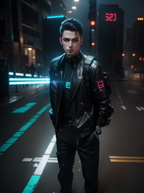 Change background Cyberpunk handsome boy realistic face 8k ultra realistic