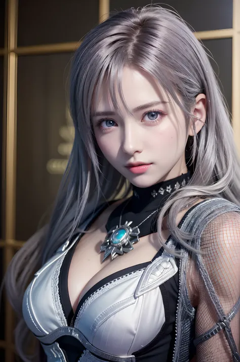 top-quality、8K Masterpiece、超A high resolution、(Photorealsitic:1.3)、Raw photo、女の子1人、silver white hair、glowy skin、1 Cyberpunk Super Beautiful Soldier、((super realistic details))、portlate、globalillumination、Shadow、octan render、8K、ultrasharp、beauty breast、Raw ...