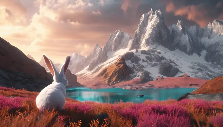 A rabbit walks among magnificent mountains and the vast ocean
Ultra-realistic photos, 8K quality, Full-HD