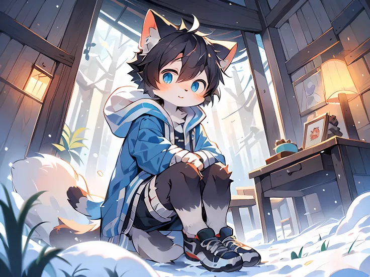 (Snow Environment: 0.8), Masterpiece, High Quality, Abstract Res, Digital Painting(Artwork), by Dagasi, Yupa, Kiyosan, (Anthro, Fluffy Fur, Character Focus: 1.1), Anthro Male Cat, Short Hair, Portrait , bright eyes, panorama, character focus. ( Solo, Furry...