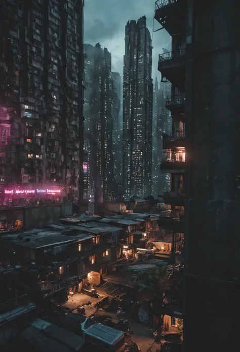 uma cidade cyberpunk ultra realista