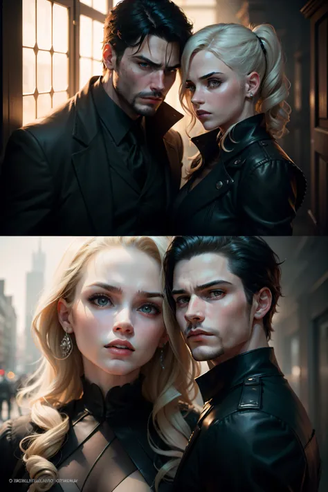 A Boy and a girl together mafia and gangster , realistic look, very angry, very cute, very nice, high beautiful face head and upper body  Captain America character, Buffy The Vampire Slayer character, Batman character, Cinderella character, Jon Snow charac...