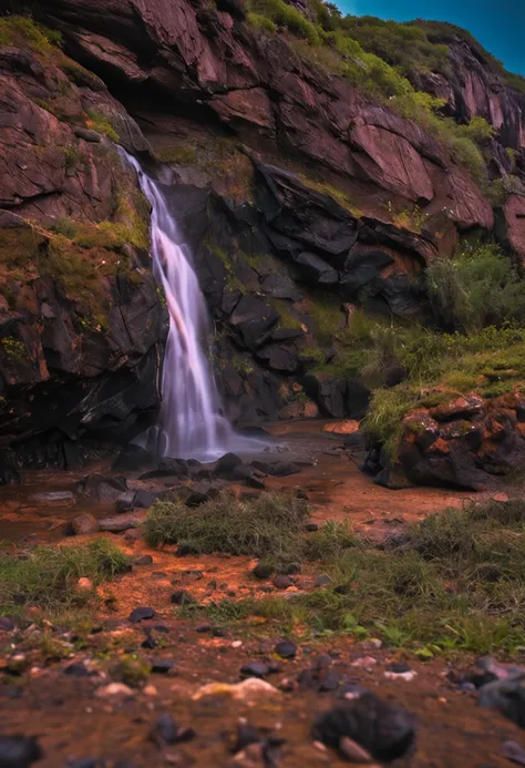 uma estrada de terra, anoite