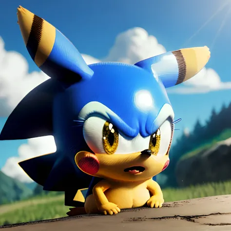 Crie o Pikachu misturado com sonic