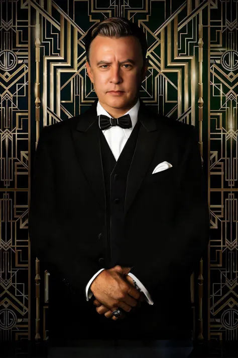 imagem arfed de um homem de smoking e gravata borboleta, Christopher Walken, Fotografia de Christopher Walken, personagem do cartaz do filme, 1 9 2 0 s ator de cinema, Retrato de Tom Hanks, foto do cartaz, Charles, character poster, Valsa Christoph, Tom Ha...