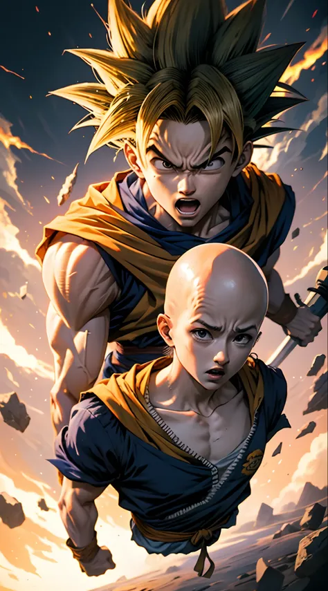 Goku derrotando saitama