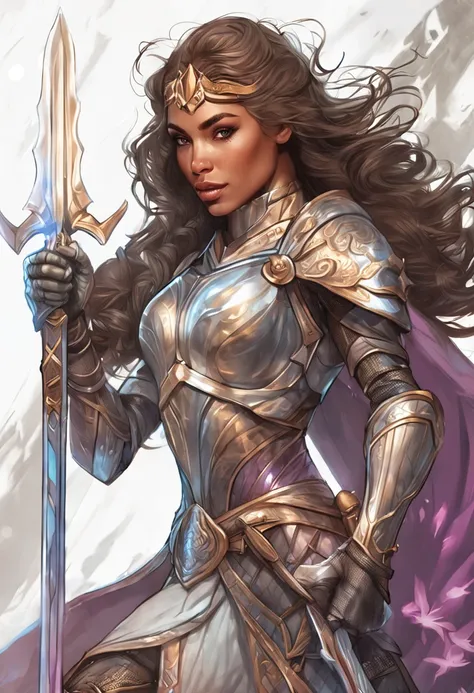 uma mulher em armadura com uma espada e uma coroa, cavaleiro feminino bonito, Aly Fell e Artgerm, epic fantasy art portrait, retrato de arte conceito de fantasia, Retrato do Paladino Feminino, de uma bela cavaleiro feminina, fantasia paladin mulher, artger...