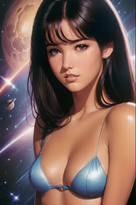 ((beste-Qualit)), ((tmasterpiece)), ((Realistic)), the ultra-detailed face of young Phoebe Cates,Mysterious space, Illustration by Boris Vallejo —ar 2:3 —q 4 —s 750