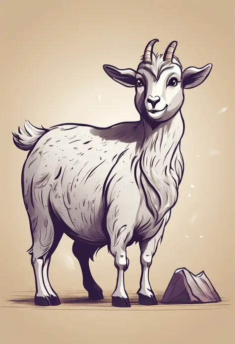 create a cartoon of a cute goat