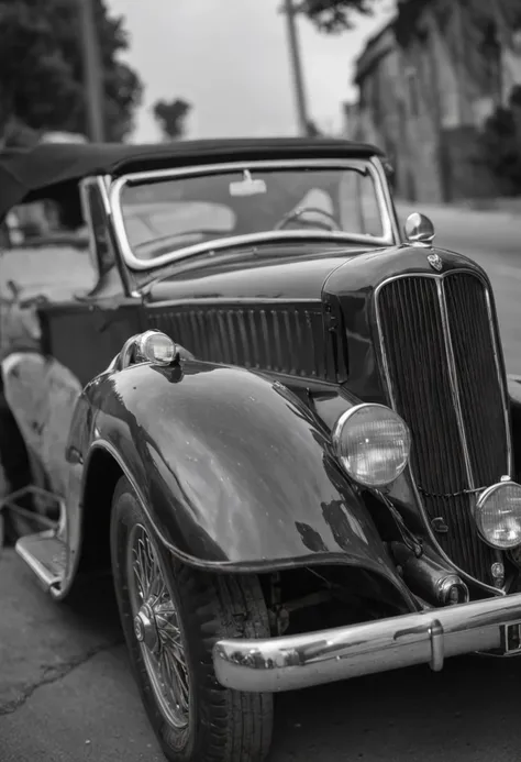 Use the image above to create an illustration of vintage black and white cars with straight lines and a look similar to a childrens coloring book page. Make sure there is no noise and that the lines are thick and sharp like contour art. Change the aspect r...