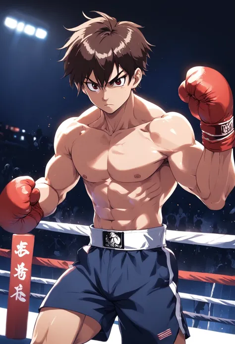 cambodian, tan brown skin, shirtless, (white hand wrap), navy blue boxing shorts, no belt, barefoot, (red twisted bands on the bicep), random karate pose, bare-knuckles, (all white background), (centered), vector, logo,