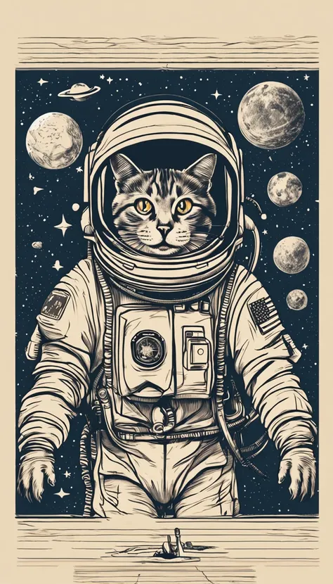 uma gato astronauta voado